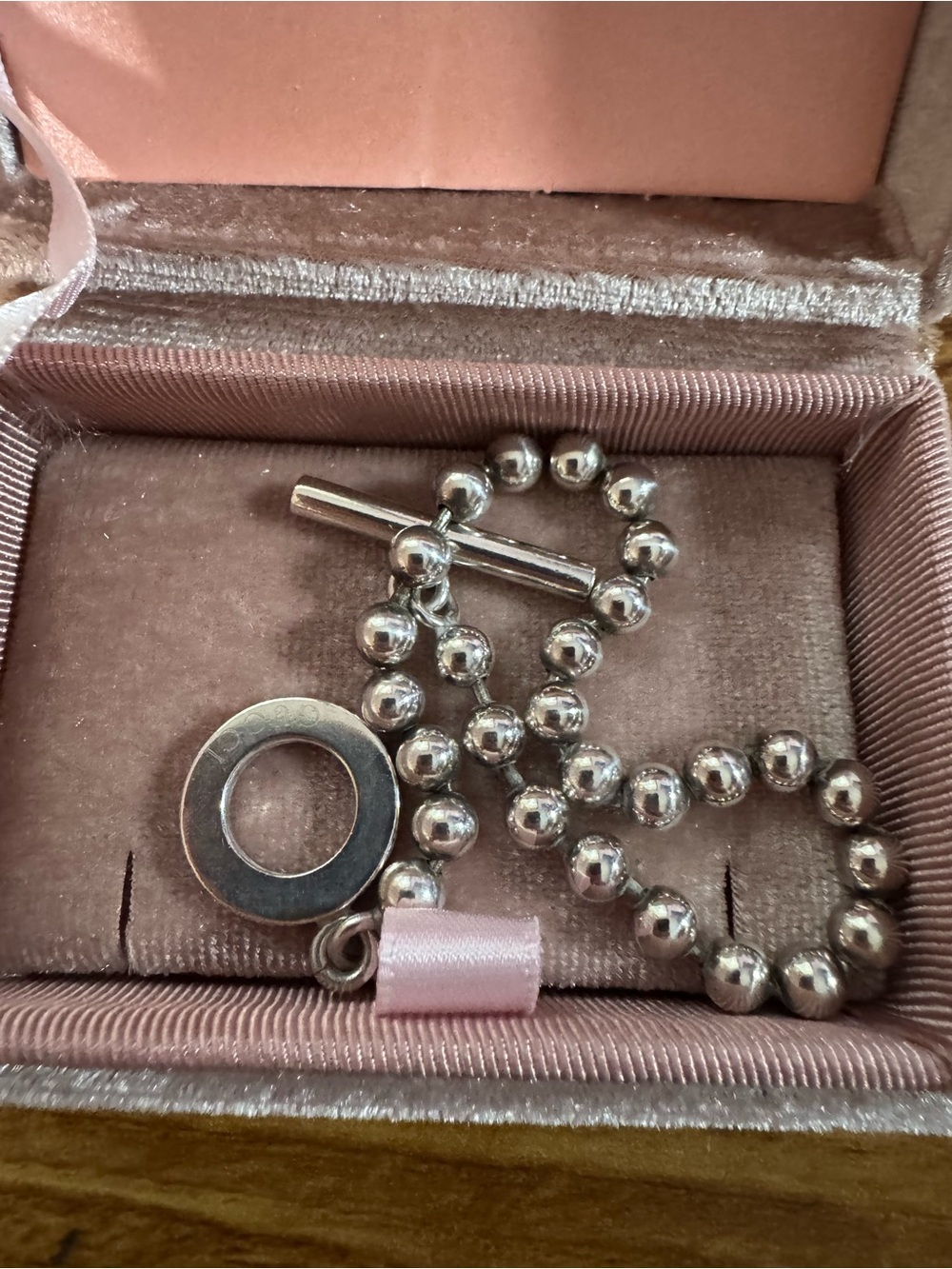 Gucci Sterling Silver Beaded Toggle Bracelet - Silver - Picture 5 of 5